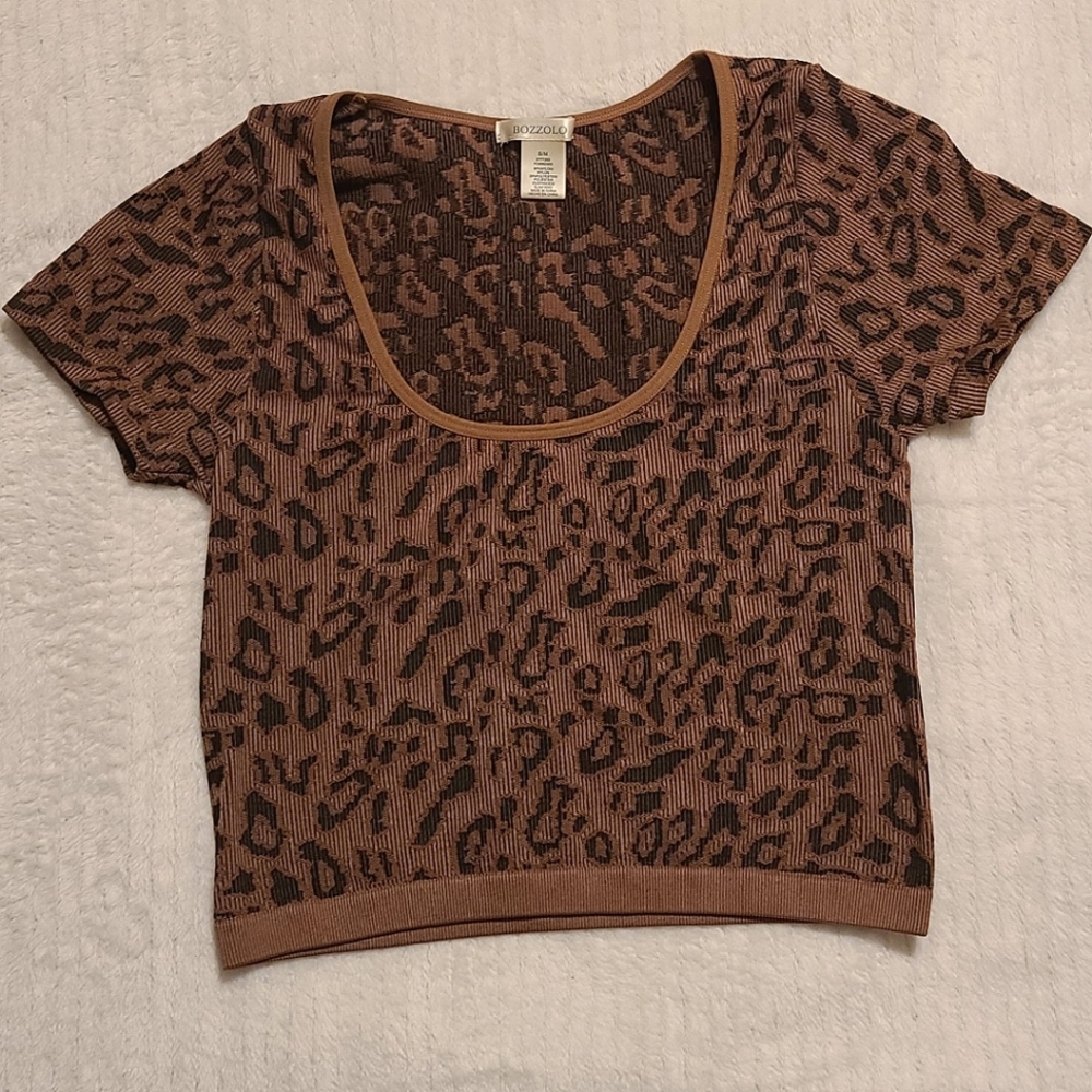 Cheetah ribbed croptop